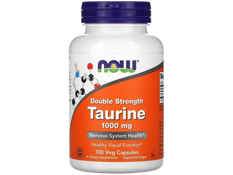 Таурин, двойная сила Нау Фудс (Taurine, Double Strength Now Foods), 1000 мг, 100 капсул