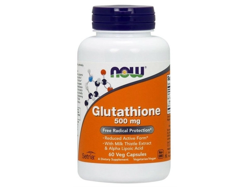 NOW Glutathione 500 мг (60 капсул) - Глутатион капсулы для восстановления и защиты печени