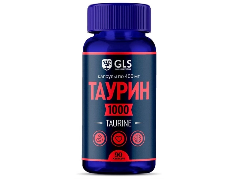 Таурин 1000, аминокислоты / спортивное питание / витамины для повышения энергии и выносливости, 90 капсул