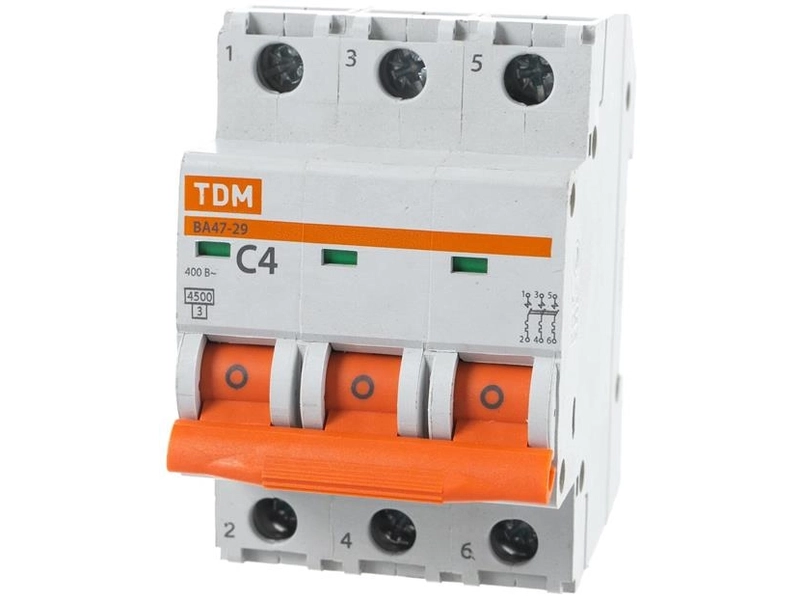 Автоматический выключатель TDM ELECTRIC ВА 47-29 (C) 4,5kA 10 А