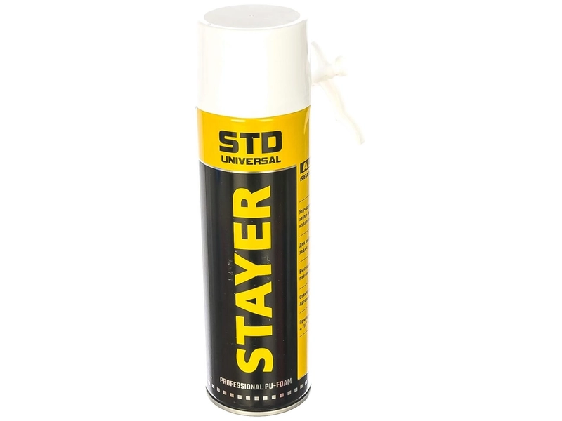 Монтажная пена STAYER STD 500мл адаптерная выход до 10л (41130)