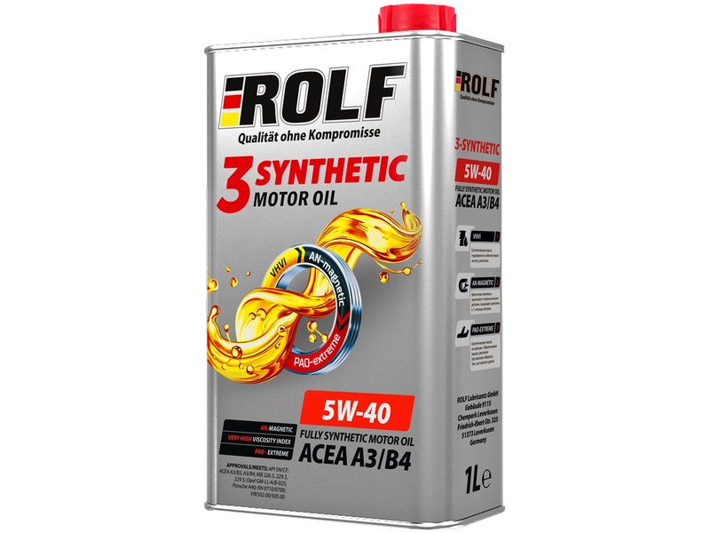Масло моторное Rolf 3-synthetic 5W-40 ACEA A3/B4