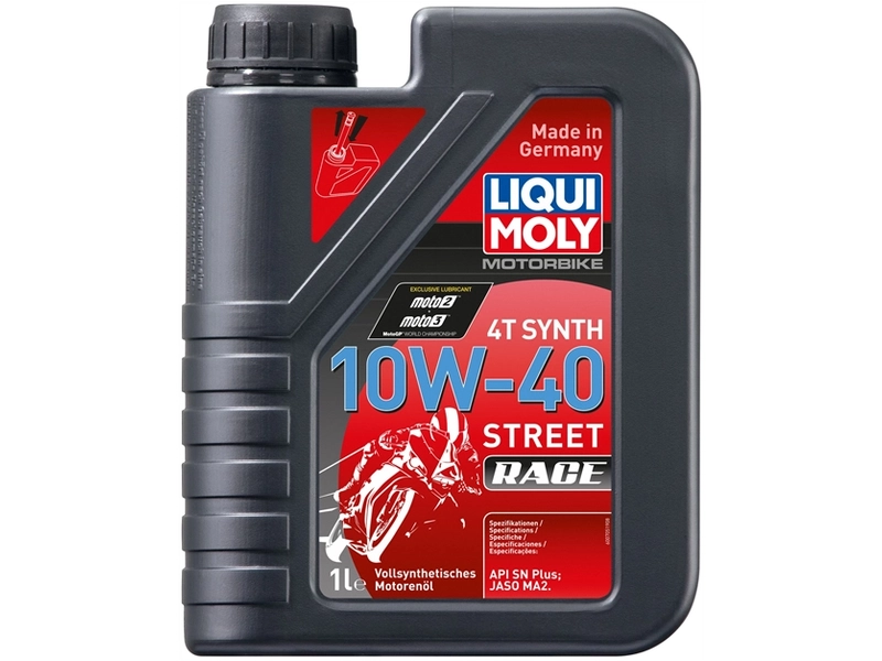 Масло мотор для мотоцик 10w40 liqui moly 1л синтет motorbike synth streetrace 4t liqui moly 20753