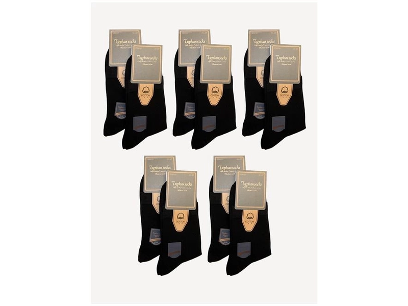 Носки мужские хлопковые, 10 пар, размер 41-47, черные, Tyrkan