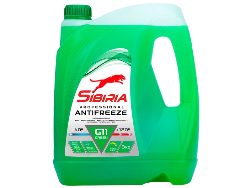 Антифриз SIBIRIA ANTIFREEZE G11 (-40) зеленый 3 кг