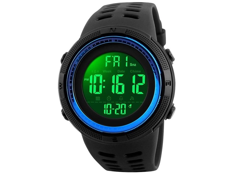 Часы SKMEI 1251 BLUE Часы спортивные мужские SKMEI 1251, с секундомером, будильником, таймером, водонепроницаемые, скмей